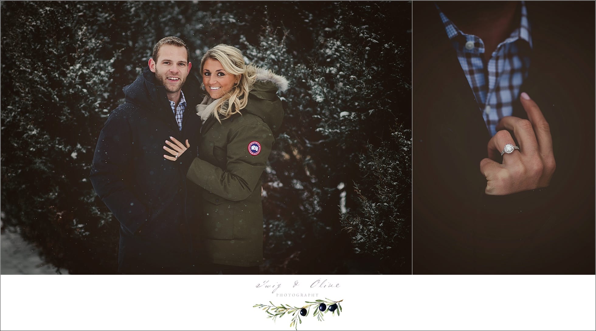 winter engagement session Madison WI