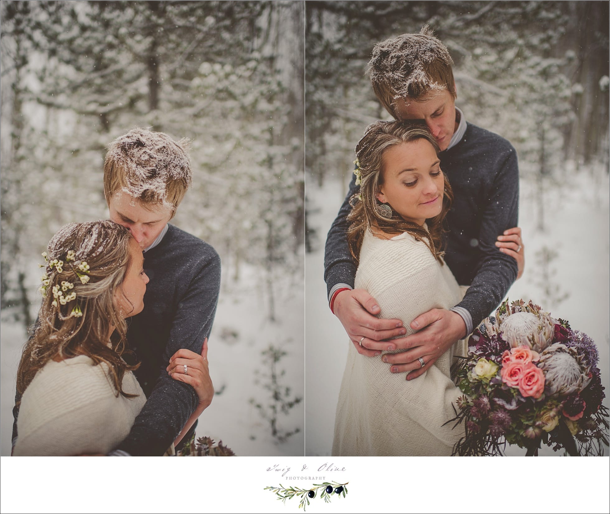winter styled shoot with snow