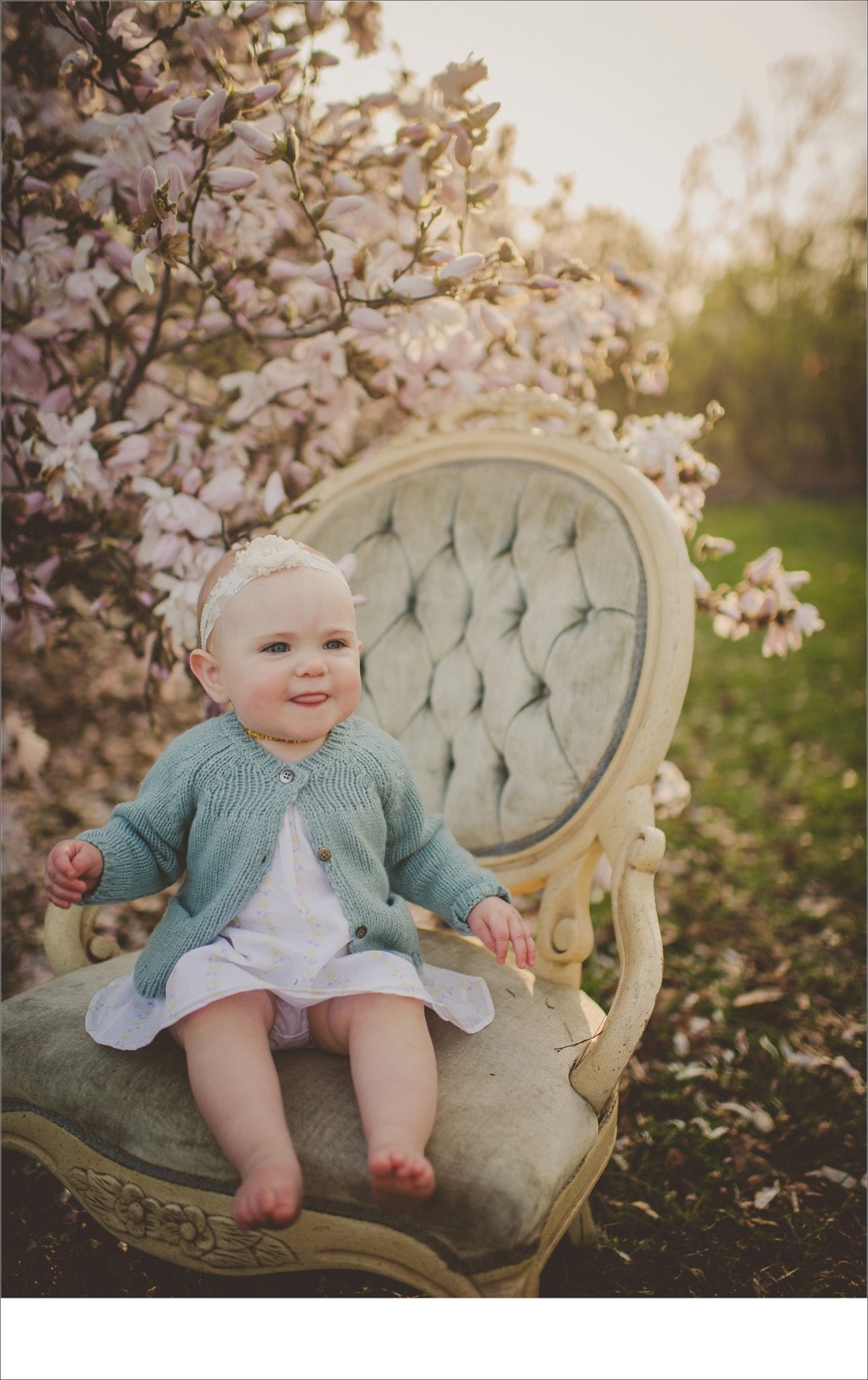 bonnets, hair flowers, chairs, backdrops, blossoms, sweater, outdoor sessions, Madison area photographers