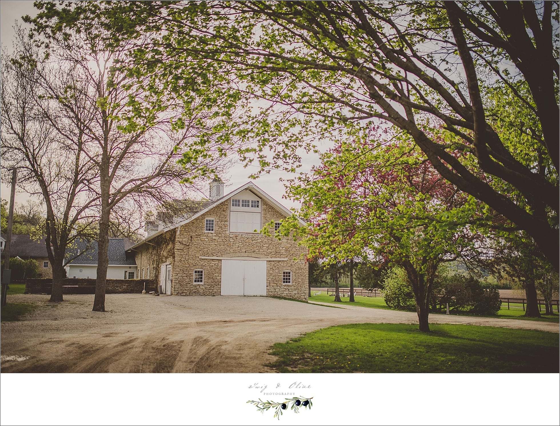 rustic barns, trees, blooms, blossoms, Rochester to Sun Prairie