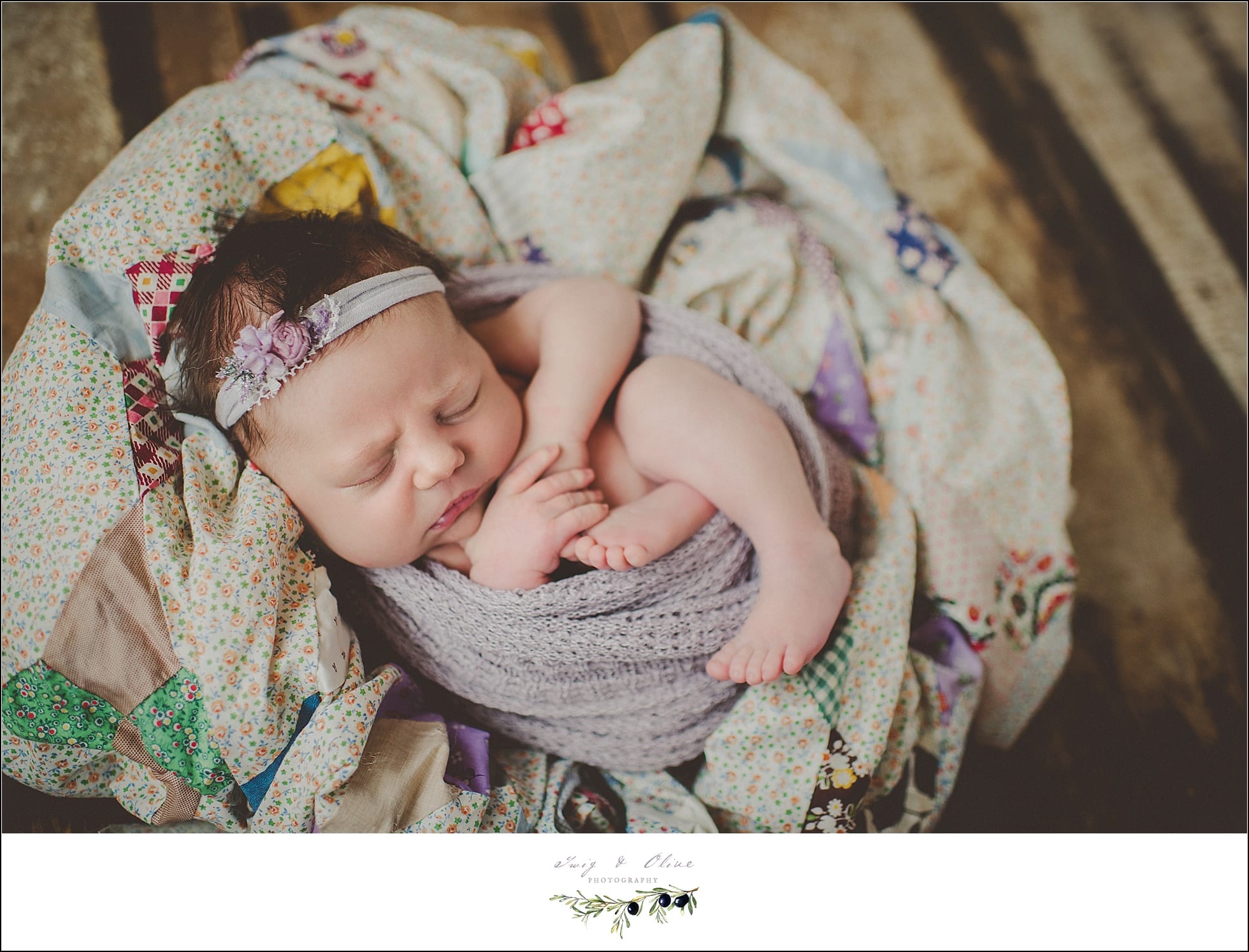 babies, purple wrap, newborns, swaddled, blankets, baskets, bonnets, booties, angels, Twig and Olive Newborns