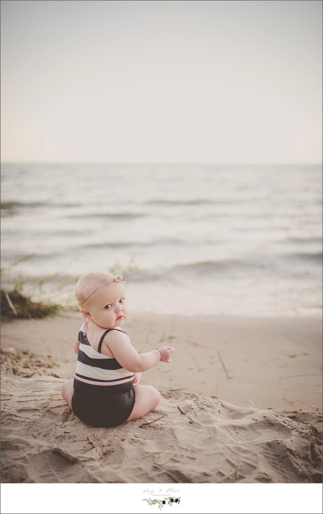 beach baby, there in the sand, Lake Michigan babies