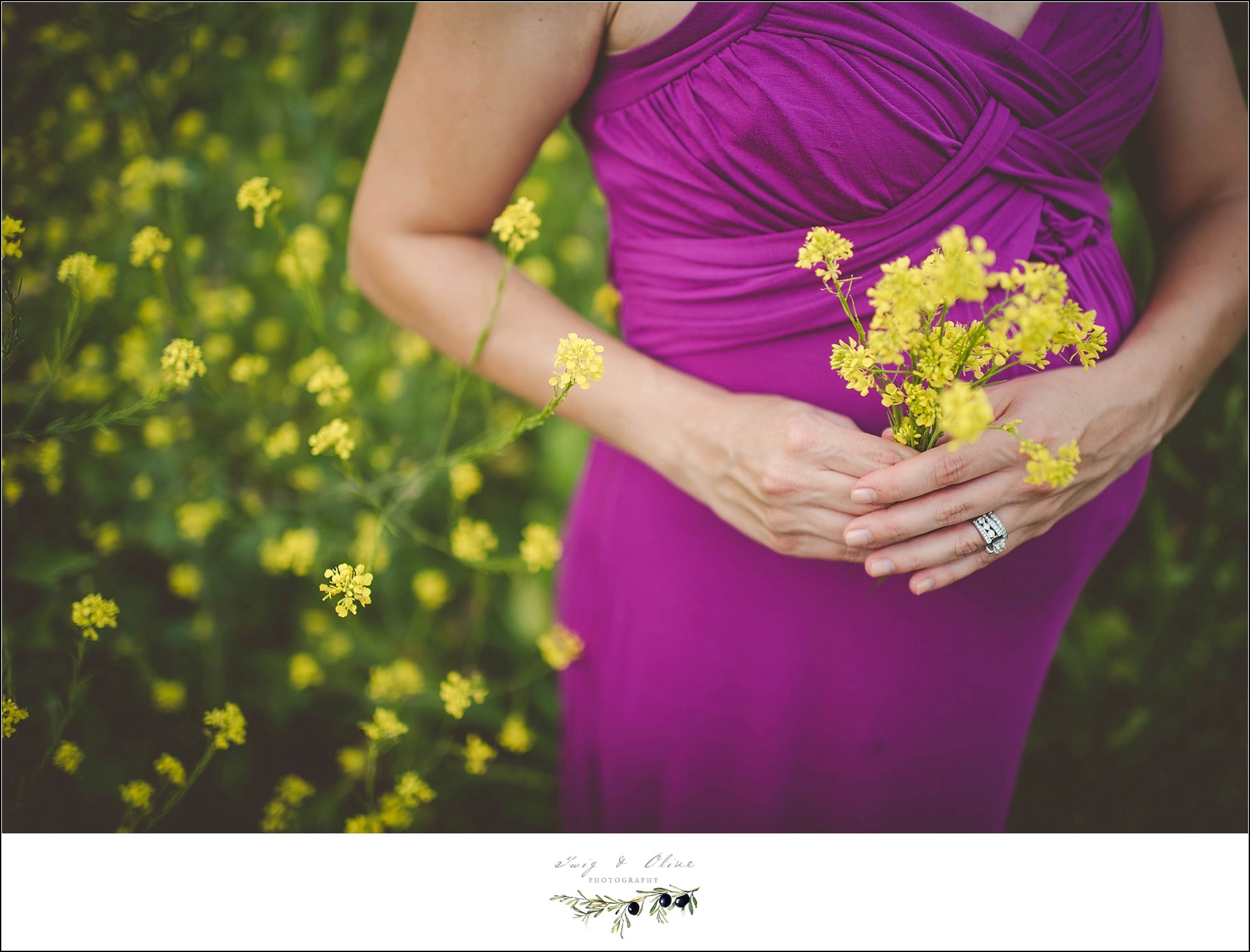 detail shots, yellow flowers, purple dresses, rings, maternity sessions, family sessions, one more, twig and olive photography